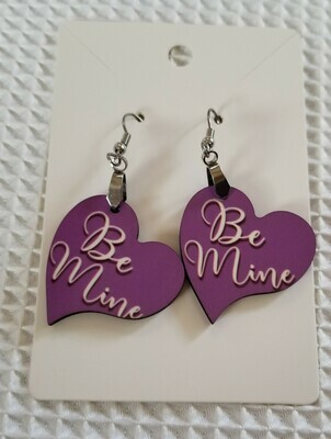 Valentine's Purple Heart Be Mine Earrings