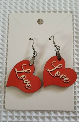 Valentine's Red Heart Love Earrings