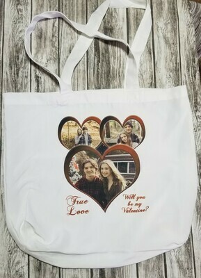 Personalized Triple Heart Tote Bag