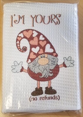 I'm Yours Valentine Gnome Waffle Weave Towel