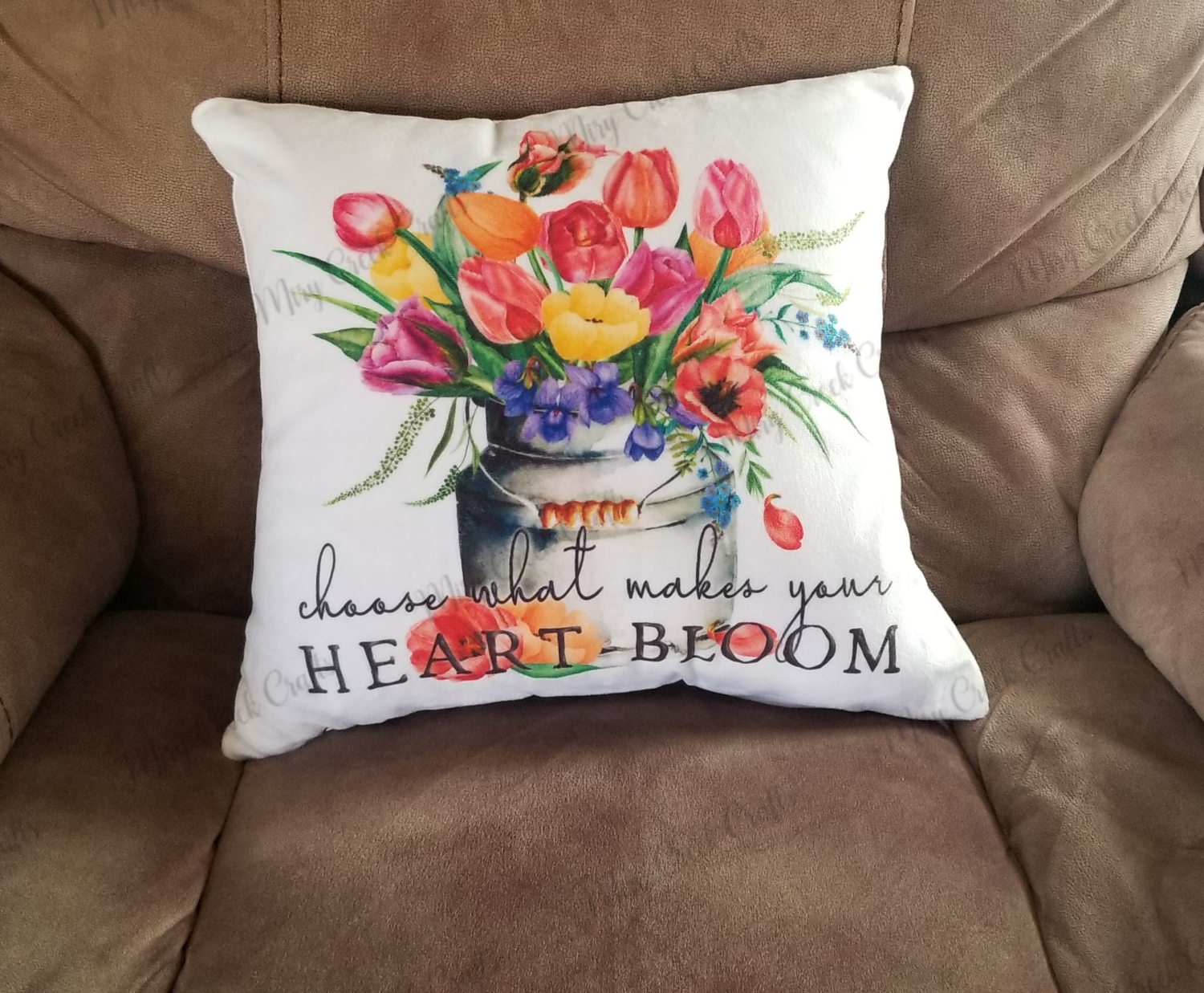 Flowers Heart Bloom Pillow Cover