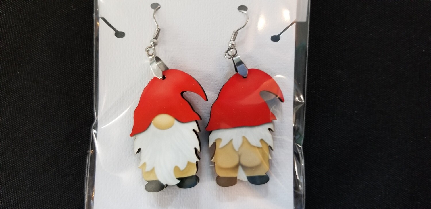 Naked Butt Gnome Earrings