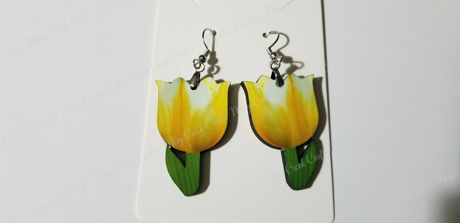 Yellow Tulip Earrings