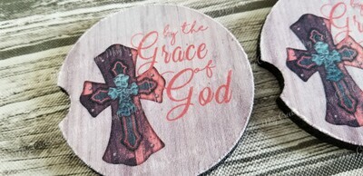 By the Grace of God Car Coasters