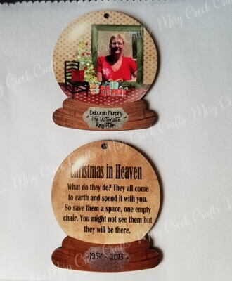 Personalized Christmas In Heaven Snow Globe Ornament