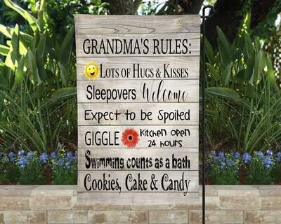 Grandma Rules Garden Flag