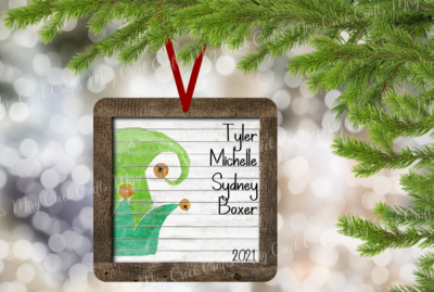 Personalized Christmas Square Ornament