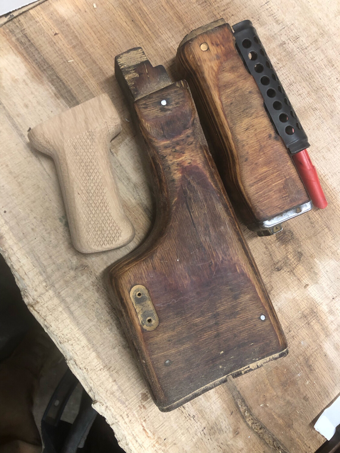 Sanded RPK Stock & Handguard, Cheese Grater And PKM inspired Grip READY TO STAIN