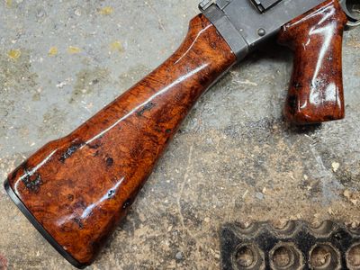 CHERRY BURL FAL STOCK AND PISTOL GRIP