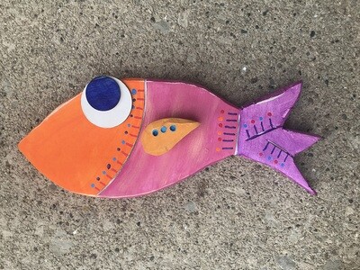 Funky Orange Pink and Purple Parrot Fish