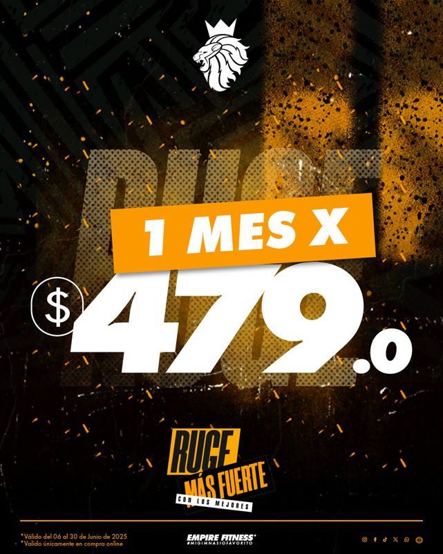 1 Mes x $479 + Inscripcion Gratis