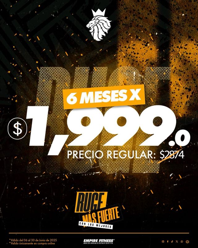 6 Meses x $1999 + Inscripción Gratis