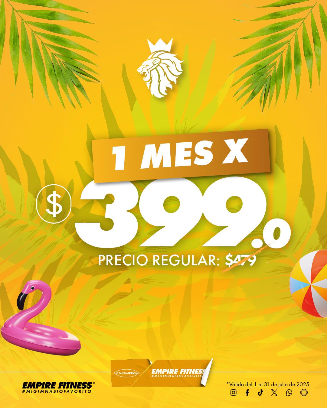 1 Mes x $399 + Inscripción Gratis