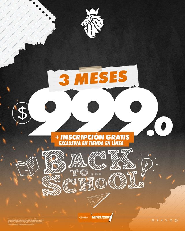 3 Meses x $999 + Inscripcion Gratis 3 Meses x $999 + Inscripcion Gratis