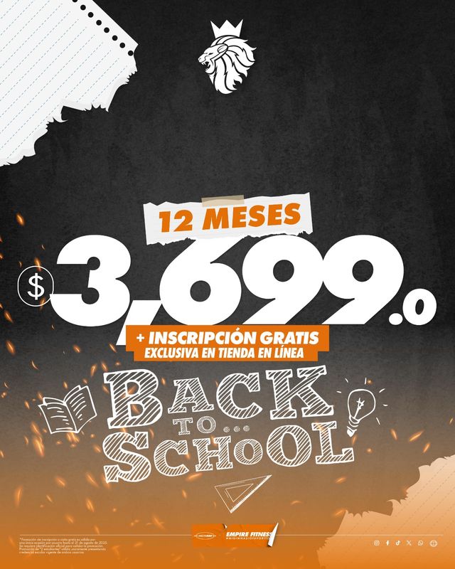 1 Año x $3699 + Inscripción Gratis 1 Año x $3699 + Inscripción Gratis