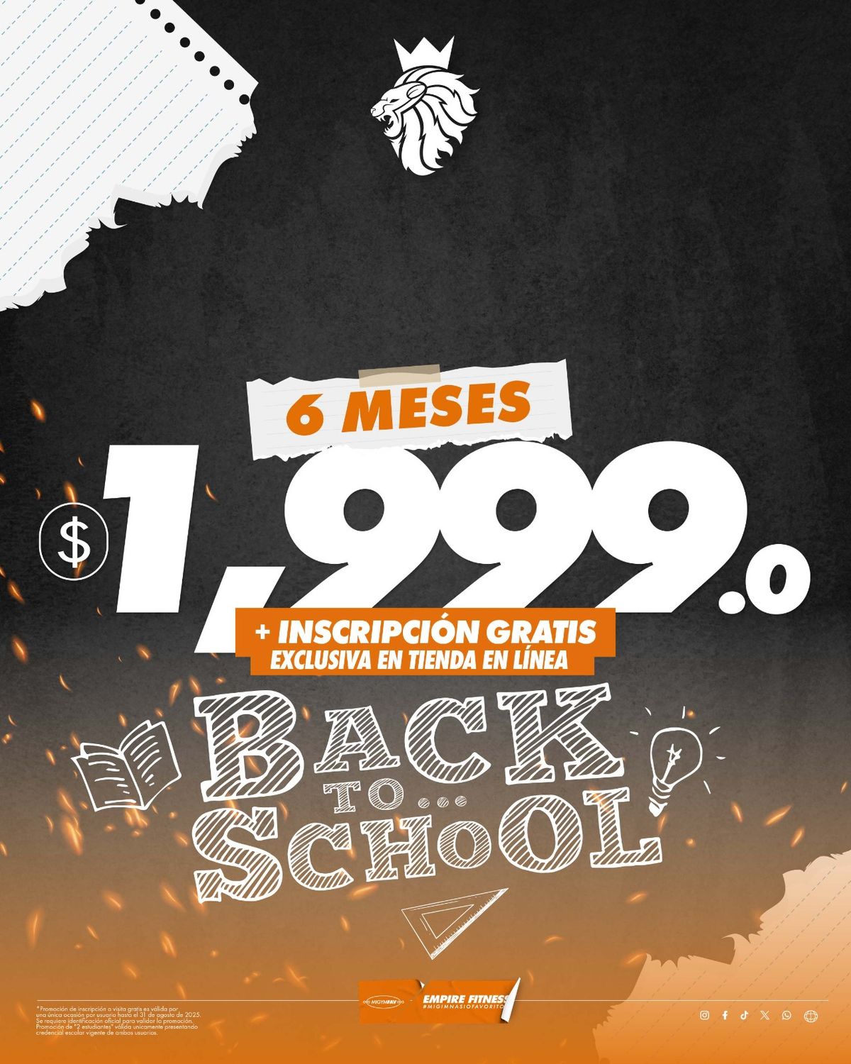 6 Meses x $1999 + Inscripción Gratis