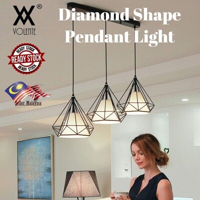 Vintage Style Pendant Ceiling Light Geometry Diamond Shape Bar Dining Bedroom Living room LED Light