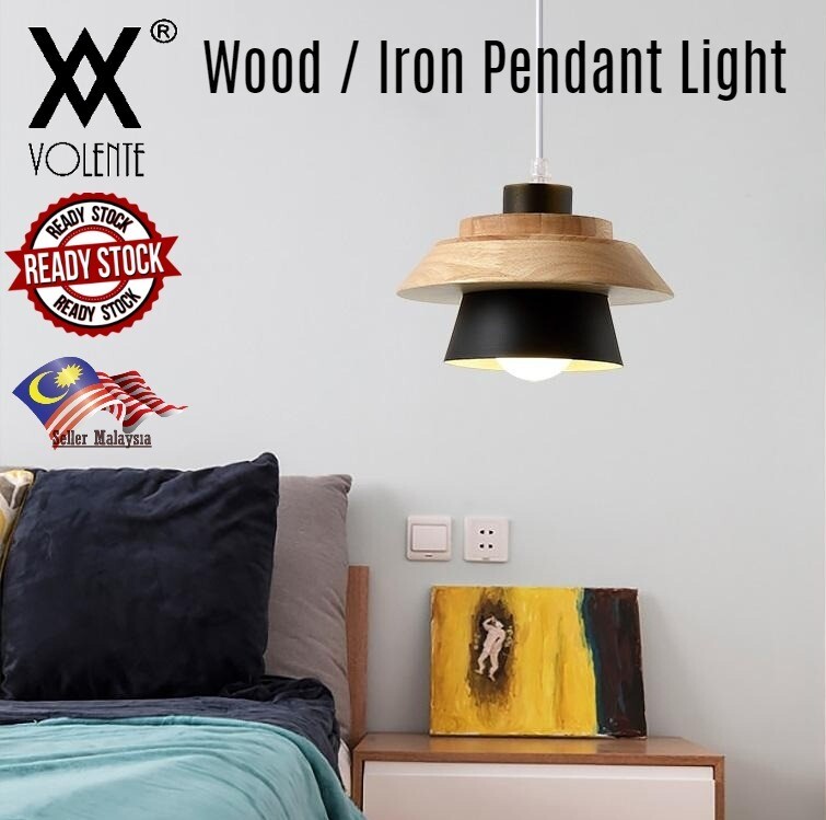 Modern Wood Iron Pendant Light Ceiling Light