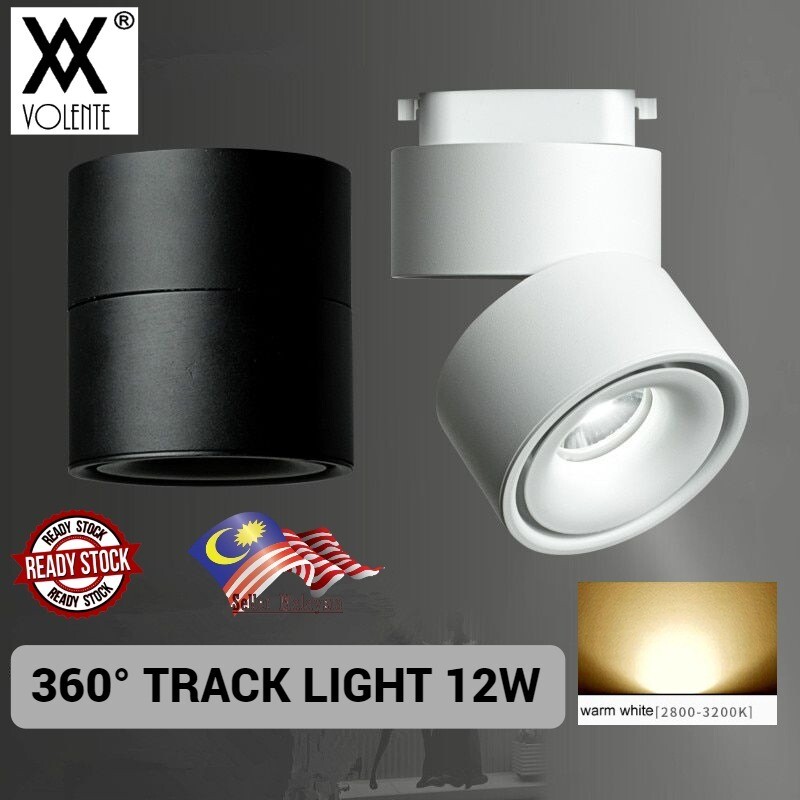 Modern Track Light LED rail lamp 12W Surface Mounted Track lighting Fixture 360° Degree Rotation