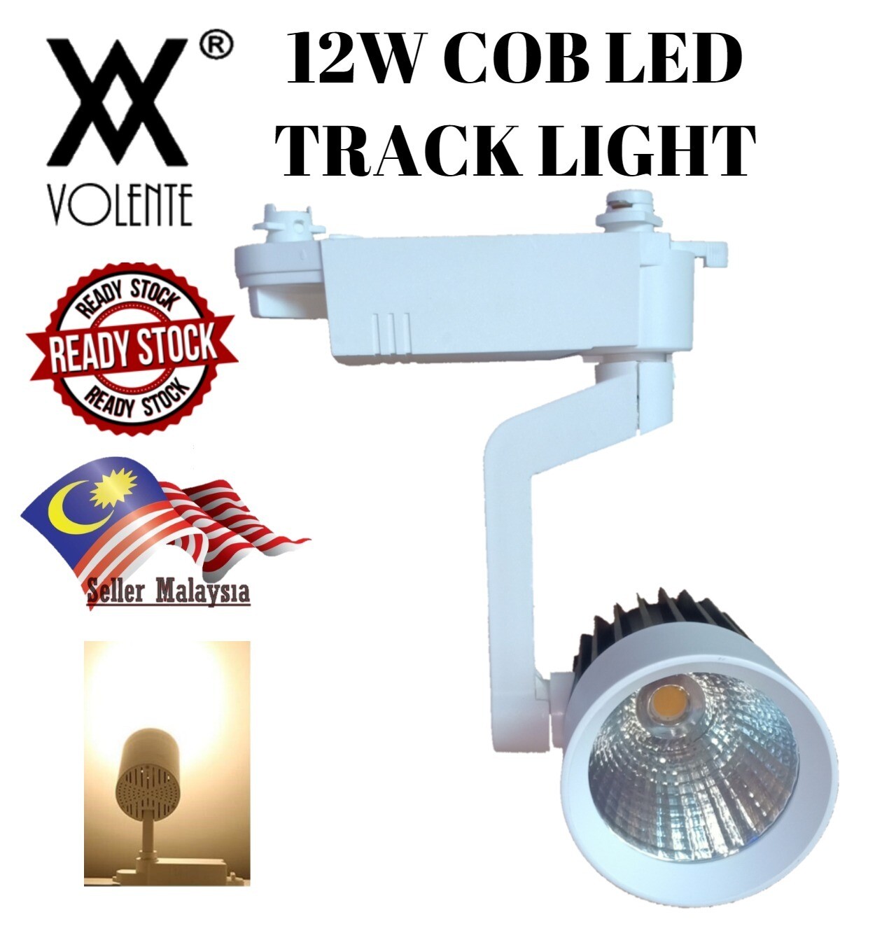12W COB LED Track Rail Lamp Track Lighting Warm White 3000K