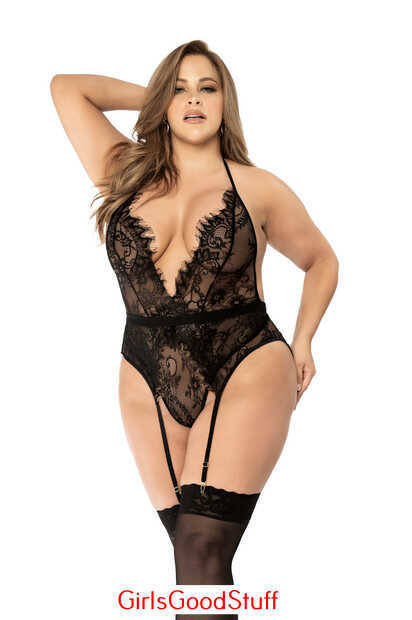 Plus Sultry Eyelash Lace Teddy