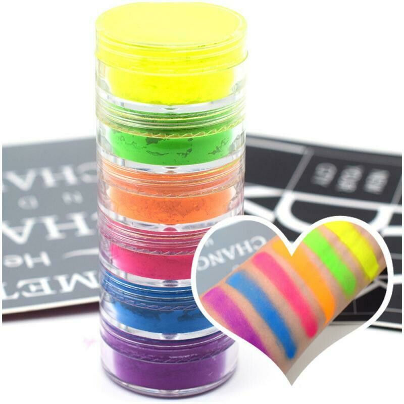 6 Colors/lot Mixed Neon Waterproof Eyeshadow Powder Palette