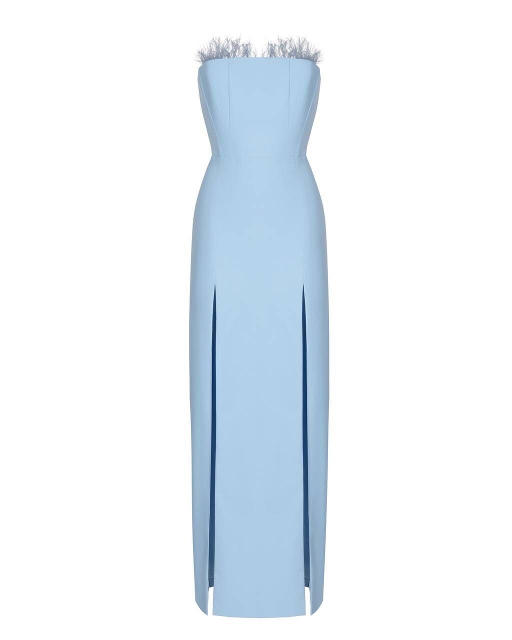 Корсетное платье-макси голубое Svale