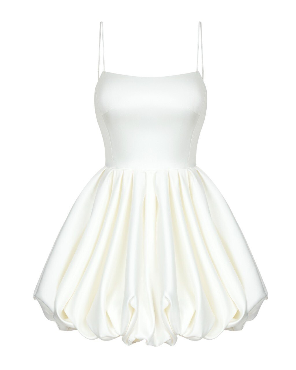 Платье с юбкой-фонариком молочное Svale