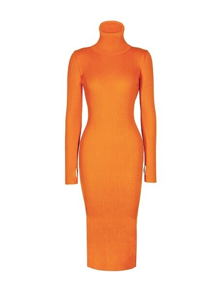 Платье с открытой спиной оранжевое Li Lab