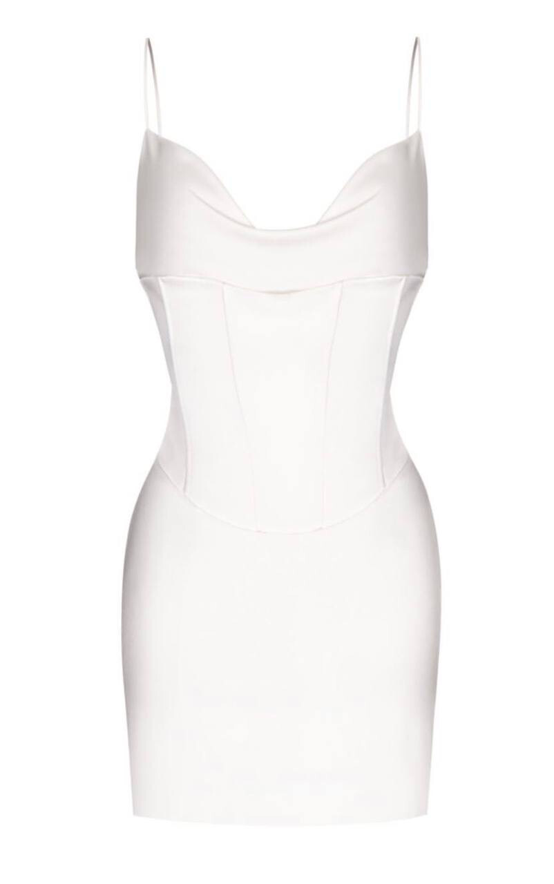 Платье-мини корсетное белое ,ALSU’ Li Lab