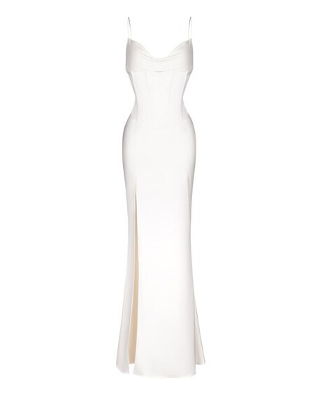 Платье-макси корсетное белое ,ALSU’ Li Lab
