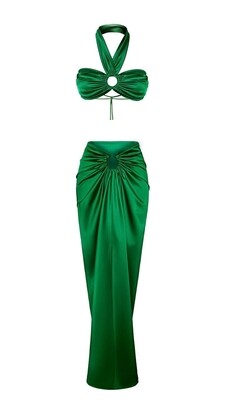 Комплект юбка и топ зеленый Rope