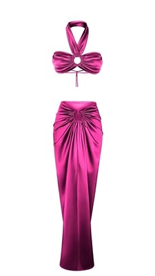Комплект юбка и топ розовый Rope