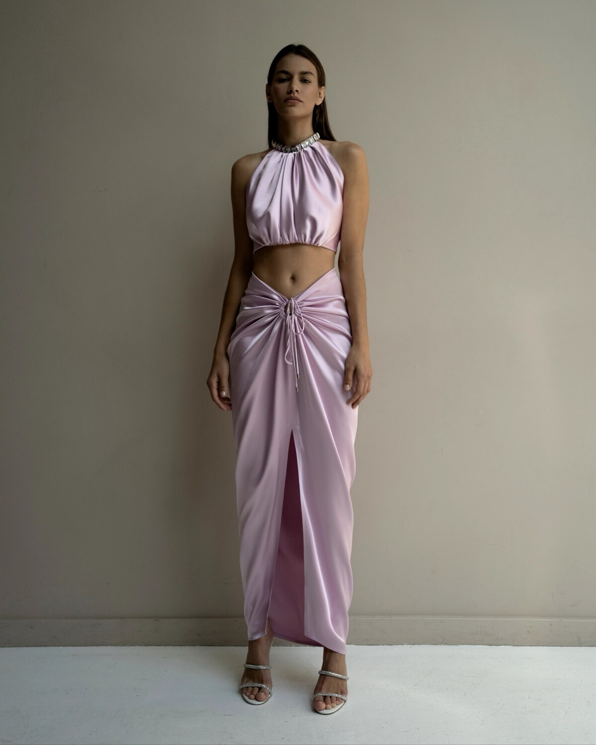 Комплект юбка и топ розовый Rope