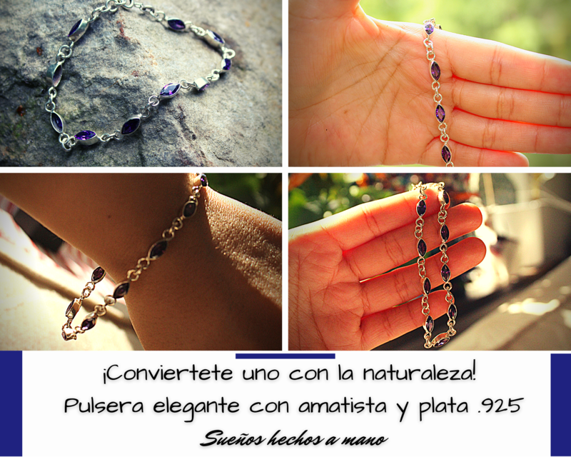 Brazalete de plata con amatista
