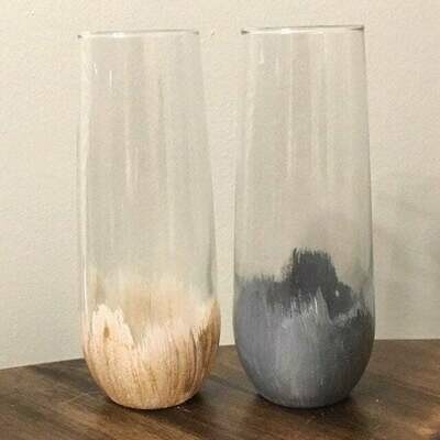 Hand painted stemless champagne glass Hand painted stemless champagne glass