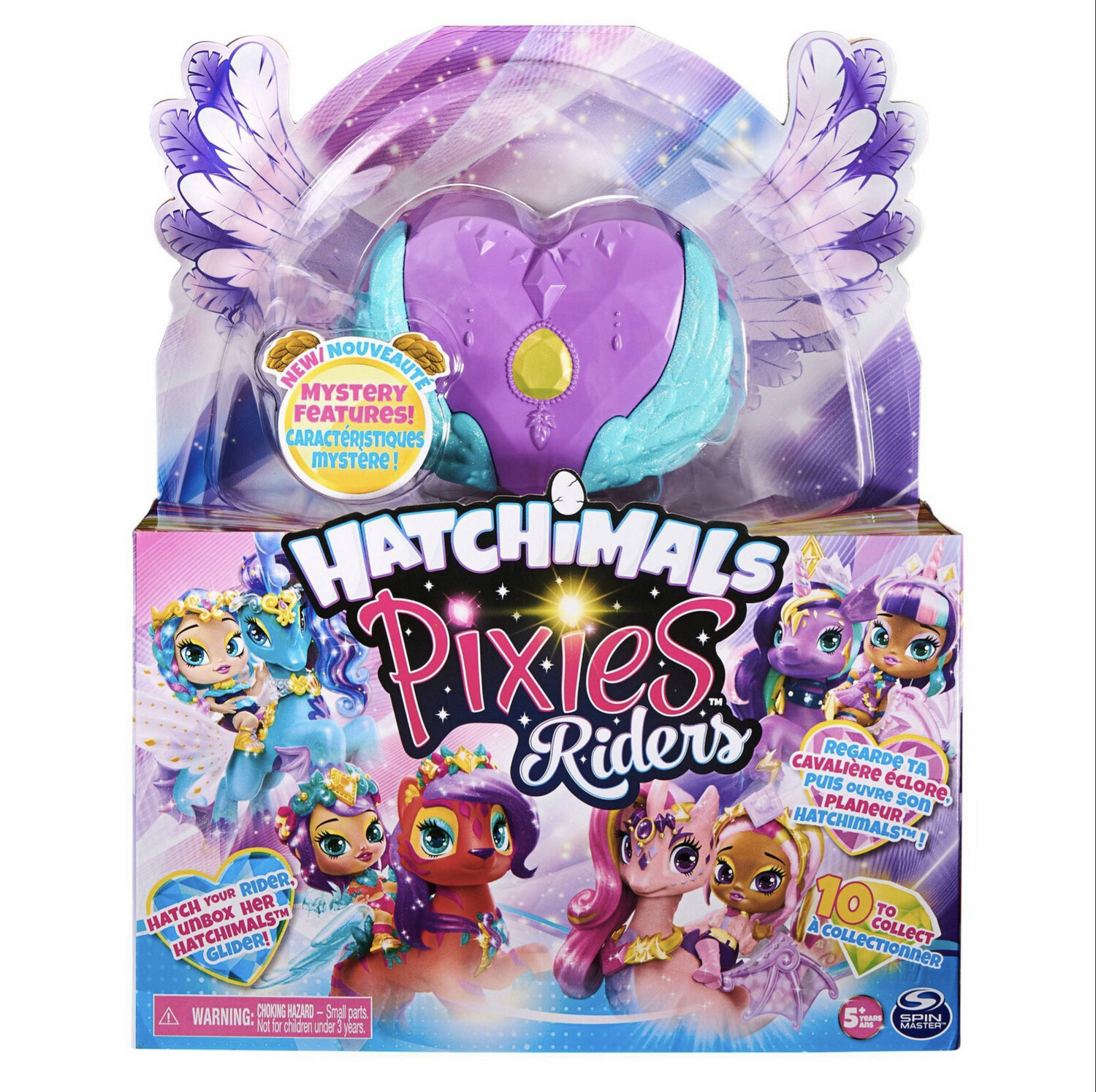 Hatchimals Pixies Riders Moonlight Mia Pixie and Unicornix Glider Set with Mystery Feature