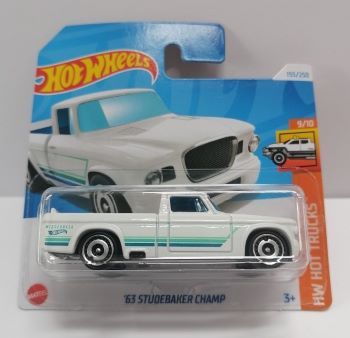 Hot Wheels '63 Studebaker Champ - Modello In Scala 1:64 - Colore Rosso - HW Hot Trucks 9/10