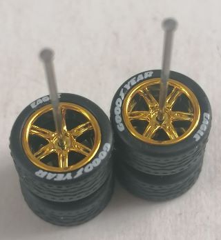 6 Spoke Line - 11mm 1/64 Alloy Car Wheels MSC - CP