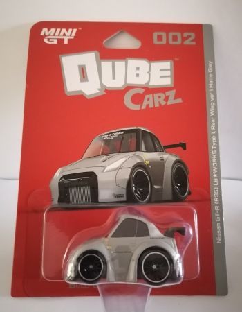 Mini GT QUBE CARZ Nissan GT-R R35 LB★WORKS Type 1, Rear Wing ver 1 Matte Grey