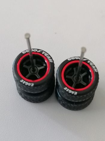 5 Spoke Thin Black with Red Trim Branded Tread Tyre