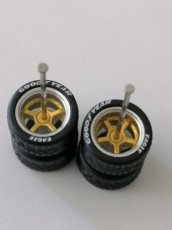 5 Spoke Thin Gold with Silver Trim Branded Tread Tyre