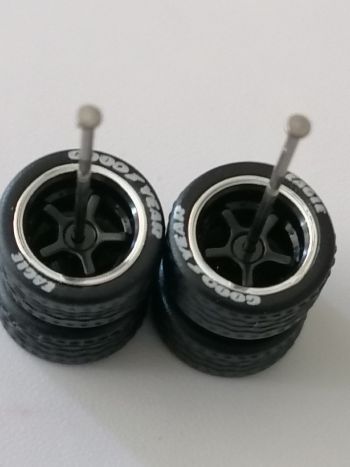 5 Spoke Thin Black Silver Trim Branded Tread Tyre