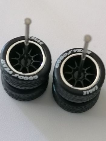 10 Spoke Black Silver Trim Branded Tread Tyre