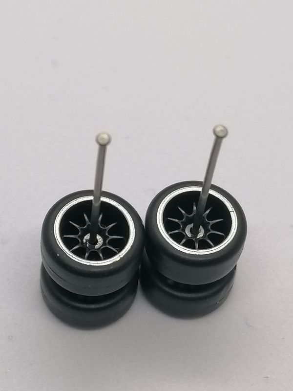 10 Spoke Black Silver Trim Unbranded