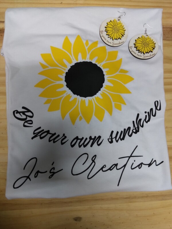 SUNFLOWER EARRING AND TSHIRT SET