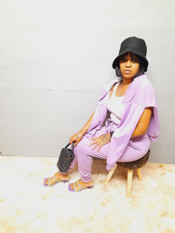 LAVENDER AND WHITE JO TRACKSUIT