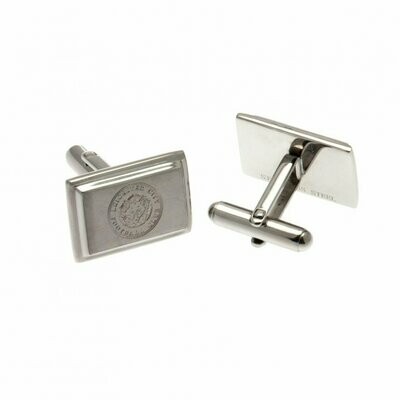 Official Leicester City Stainless Steel Oblong Crest Cufflinks.
