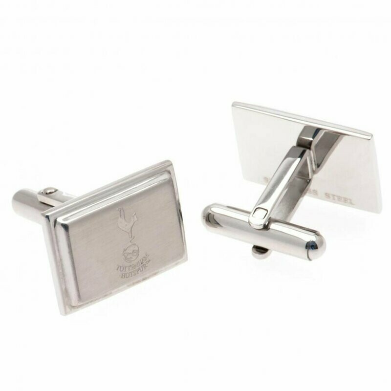 Official Tottenham Hotspur Stainless Steel Oblong Crest Cufflinks.