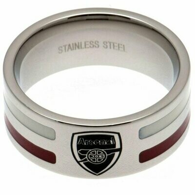 Official Arsenal Stainless Steel Striped Band Ring